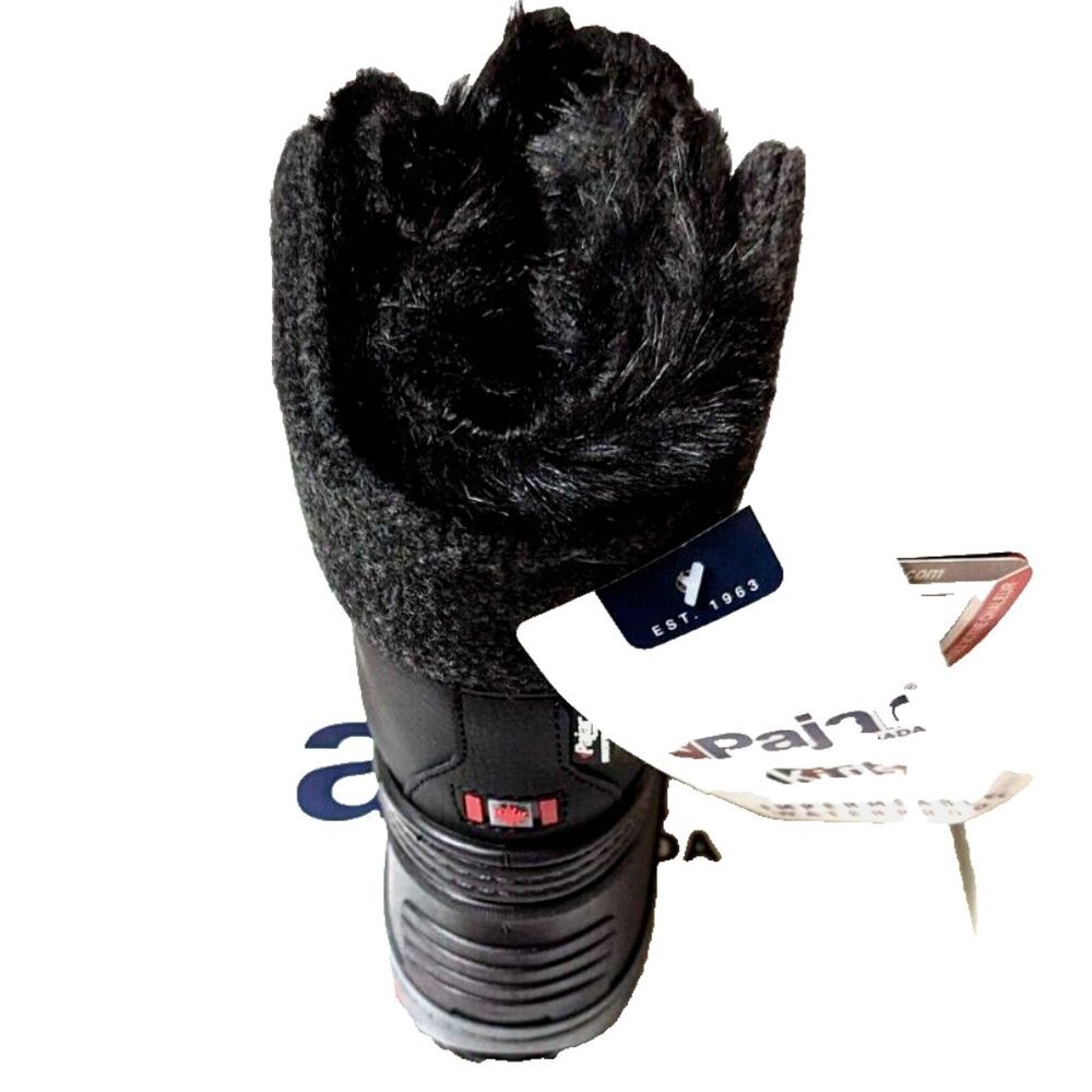 Pajar Canada Kids Girl Boy Winter Snow Boot Black Lace-up Faux Fur Lined 13,1,2Y - Picture 3 of 8